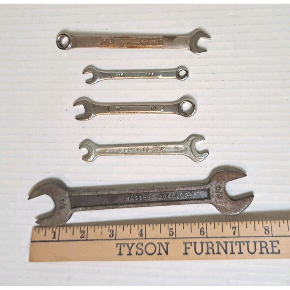 Vtg Mixed Lot Open End Wrench Lot  8mm 10mm 3/4 5/8 3/8 1/4 Heyco Craftsman Tool - Picture 2 of 3
